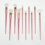 New 10 Unicorn Cosmetic Brushes Set