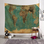 World Map Pattern Wall Tapestry Wall