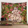 Plant Flower On Stone Wall Tapestry Wall