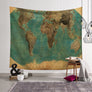 World Map Pattern Wall Tapestry Wall