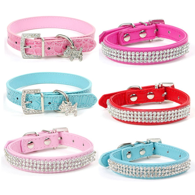 PU Leather Puppy Pet Dog Collars