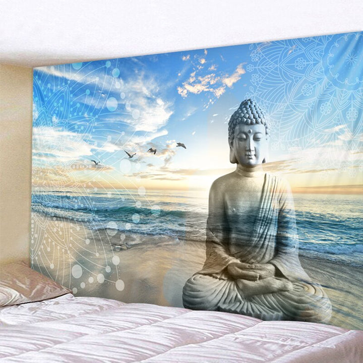 Buddha Statue Tapestry Twin Hippie Wall