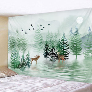 Nordic Small Forest Tapestry Glowing
