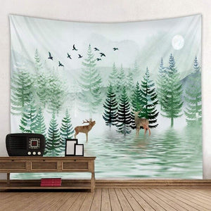 Nordic Small Forest Tapestry Glowing