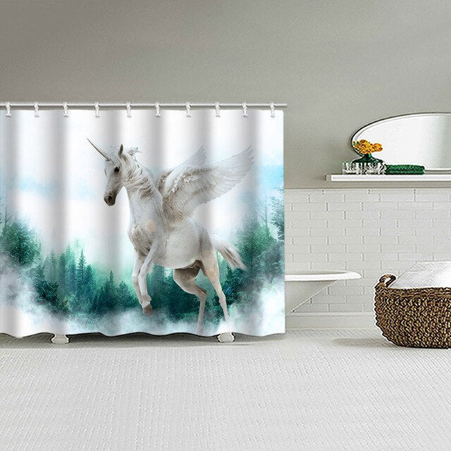 A Flying Horse In The Air Shower