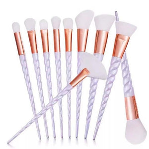 New 10 Unicorn Cosmetic Brushes Set