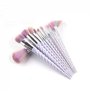 New 10 Unicorn Cosmetic Brushes Set