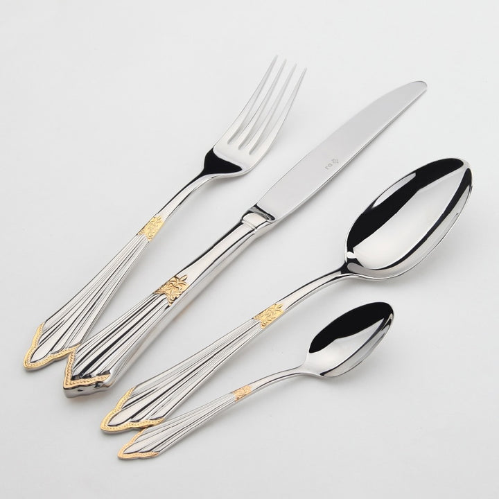 Gold Plated Cutlery Set 24pcs Luxury Dinner