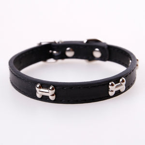 Bone Leather Durable Pet Dog Collar