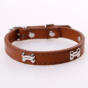 Bone Leather Durable Pet Dog Collar