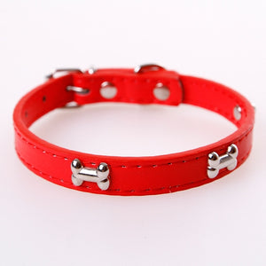 Bone Leather Durable Pet Dog Collar