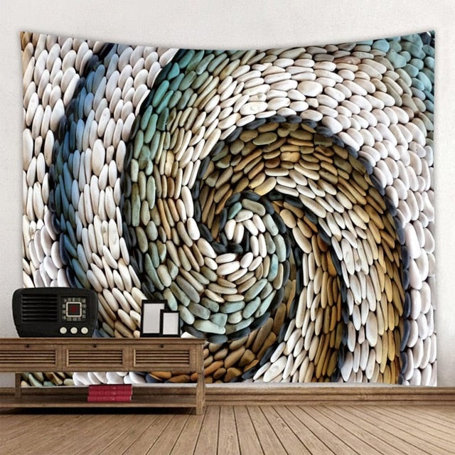 Plant Flower On Stone Wall Tapestry Wall