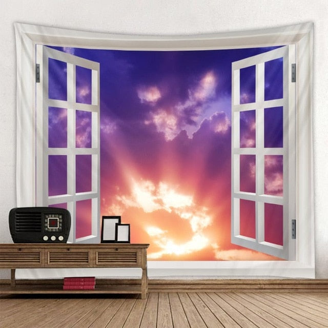 Garden Scener Outside The Window Printed